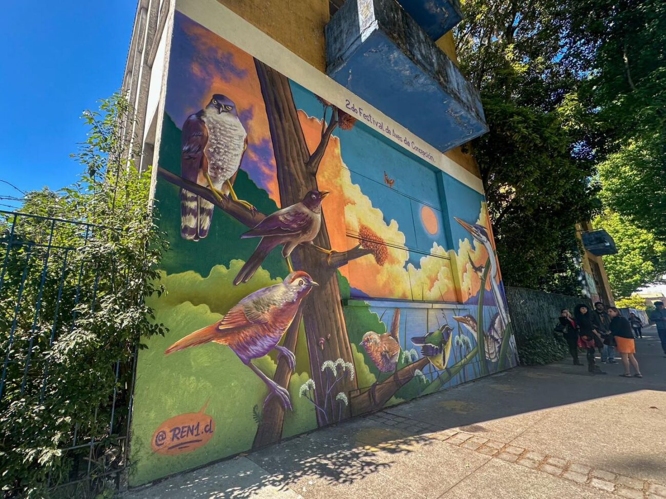 Mural del 2do Festival de las Aves en Concepción.
