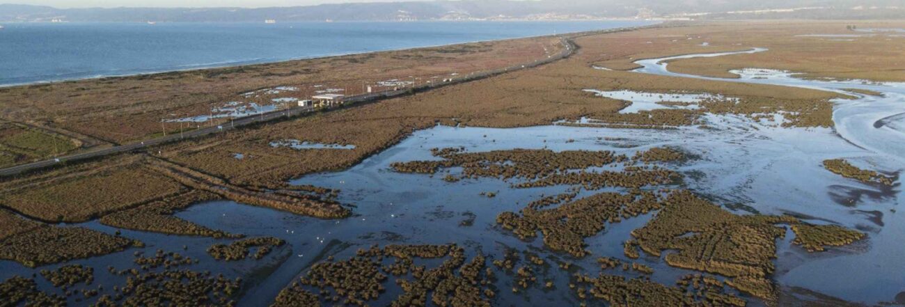Vista aérea del Humedal Rocuant-Andalién, Talcahuano.